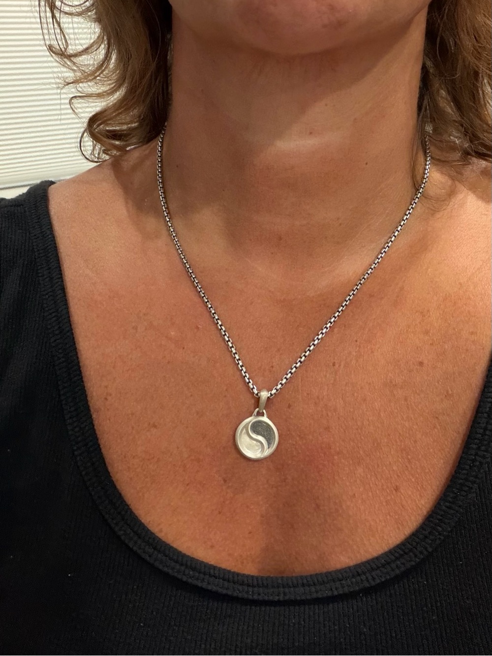 David Yurman Silver Yin Yang Pendant - Picture 6 of 6